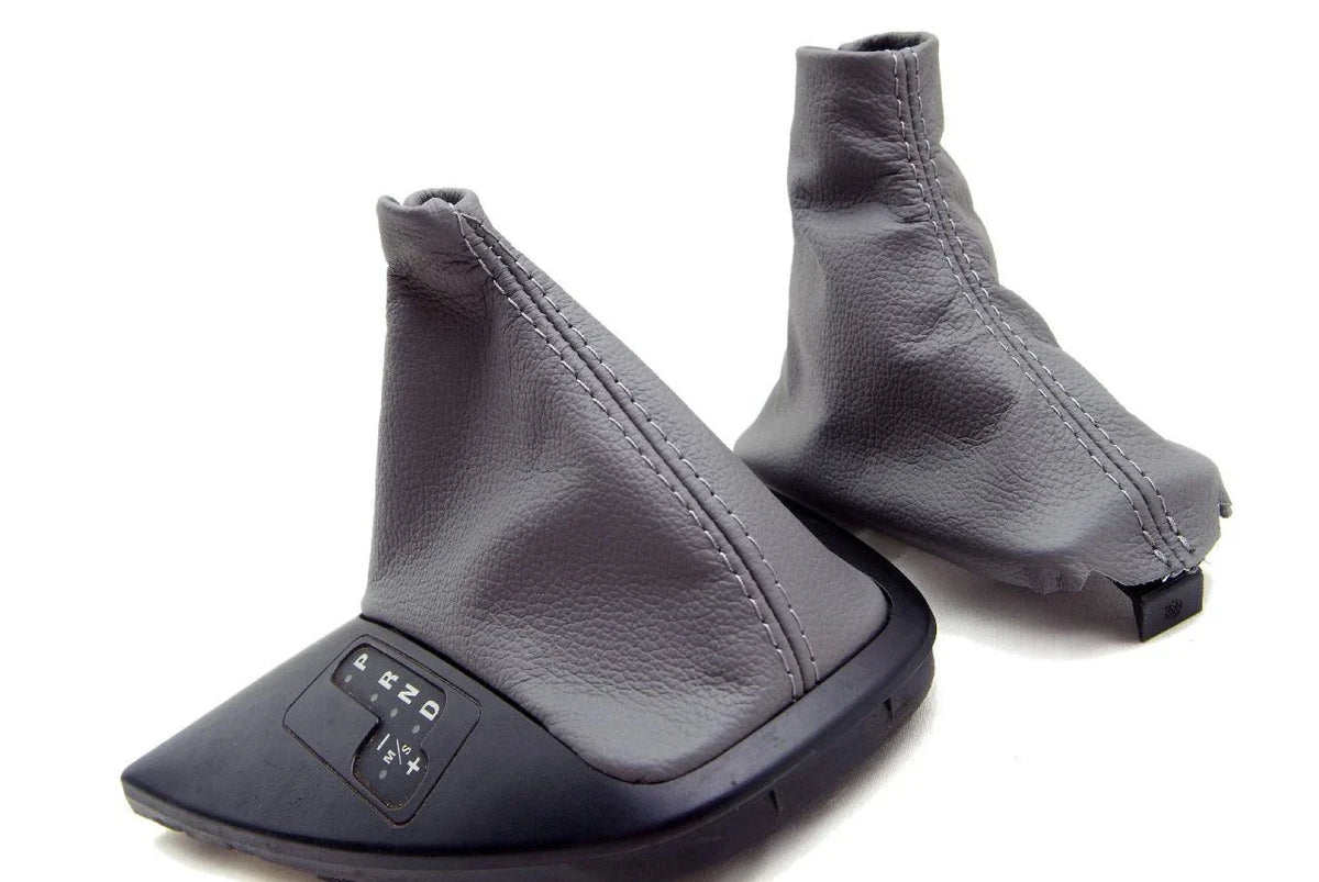 Leather Synthetic Automatic & E Brake Boot for BMW X5 (2000–2006) Gray