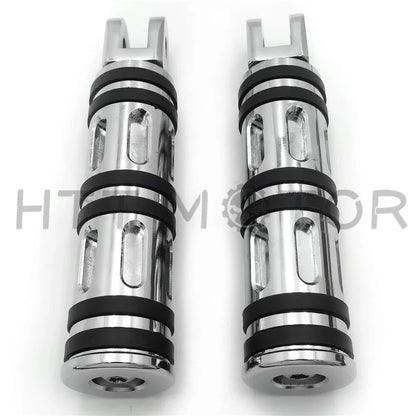 Chrome Edge Cut Footpegs for Harley FXBB FXBR FXBRS FXLR (2018–2023)