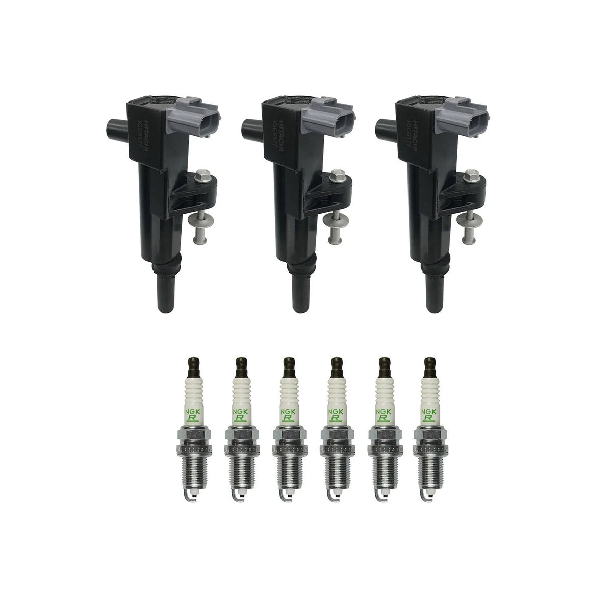 Set of 3 Ignition Coils & 6 NGK Spark Plugs for Ram 1500 (2002–2008)