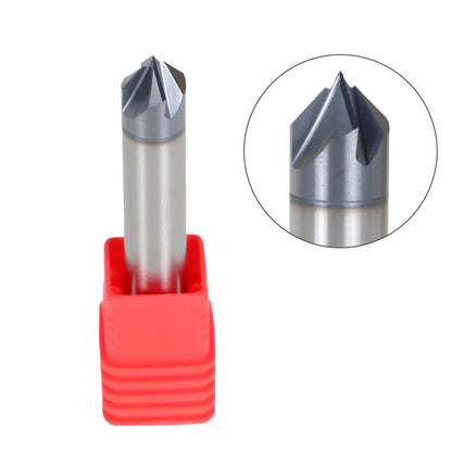 3/8" 4 Flute Carbide Chamfer Mill for Universal Use (Double End, Tialn Coated)