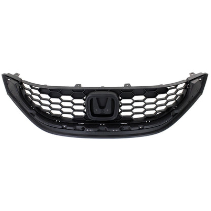 Grille Assembly for Honda Civic HF LX Sedan (2013–2015) Textured Black CAPA