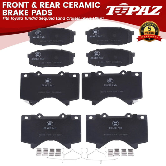 Ceramic Brake Pads for Toyota Tundra Sequoia Land Cruiser Lexus LX570 (2007–2021)