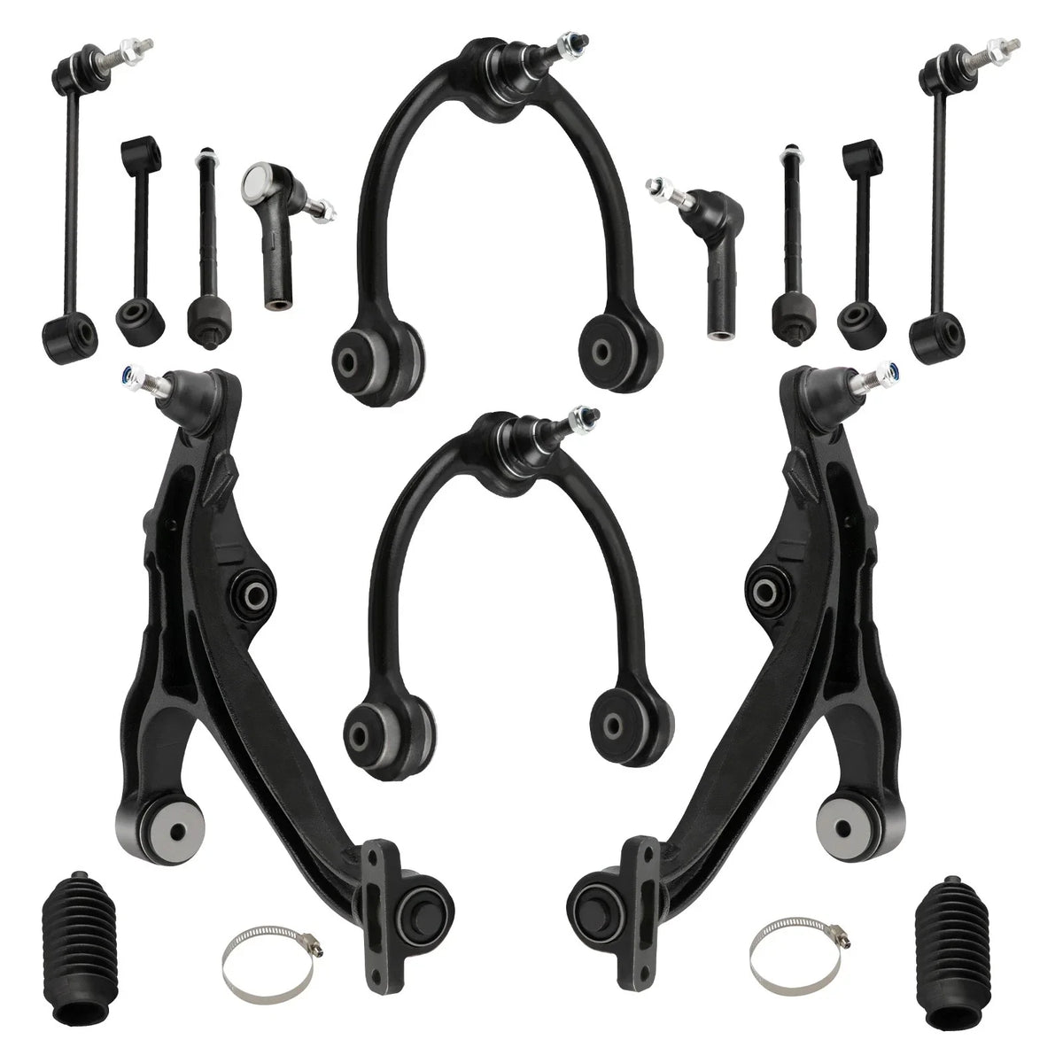Set of 14 Front Upper Lower Control Arms for Jeep Commander Grand Cherokee (2005–2010)
