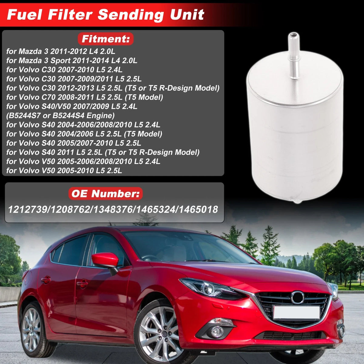 Chassis Pipeline Fuel Filter Assembly for Mazda 3 (2011–2012) No. 1212739