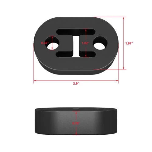 Universal Exhaust Hangers Set of 4 - Adjustable Polyurethane Rubber