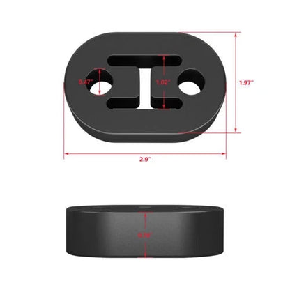 Universal Exhaust Hangers Set of 4 - Adjustable Polyurethane Rubber