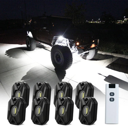 8 White Rock Lights w/ Remote for ATV UTV Trucks Golf SUV