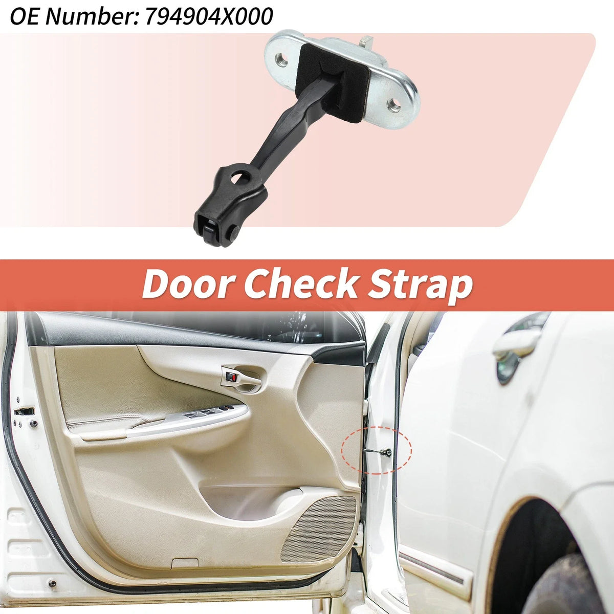 Rear Right Door Check Strap for Kia Rio (2012–2017) No.794904X000