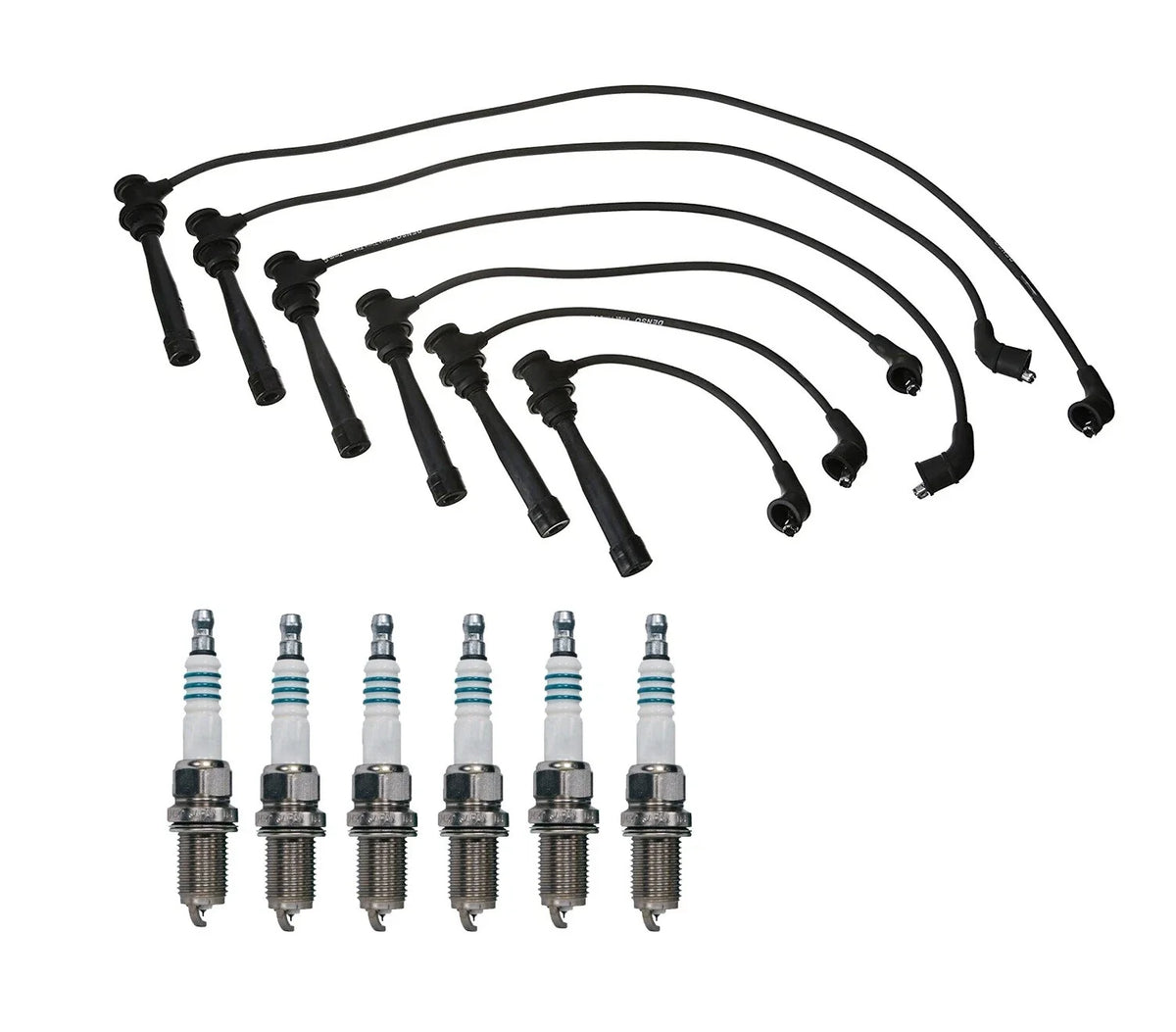 Denso 7mm Wire Set 6 Iridium Power Spark Plug Kit for Hyundai Kia 2.5 2.7 V6