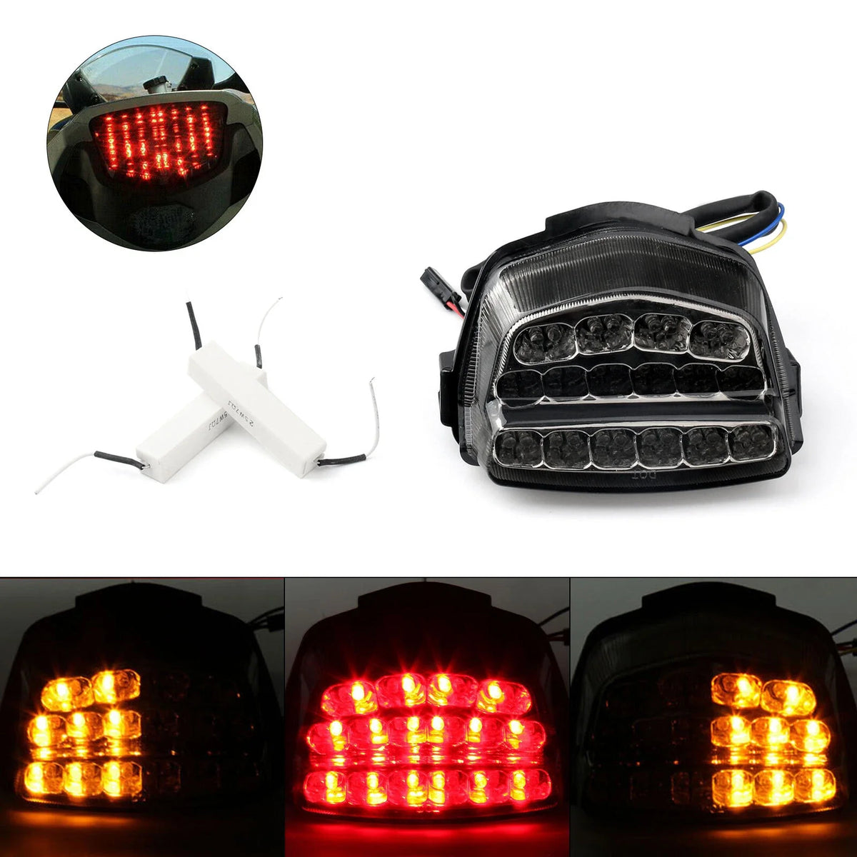 Integrated LED TailLight Turn Signals for Honda CBR1000RR (2008–2016) Smoke