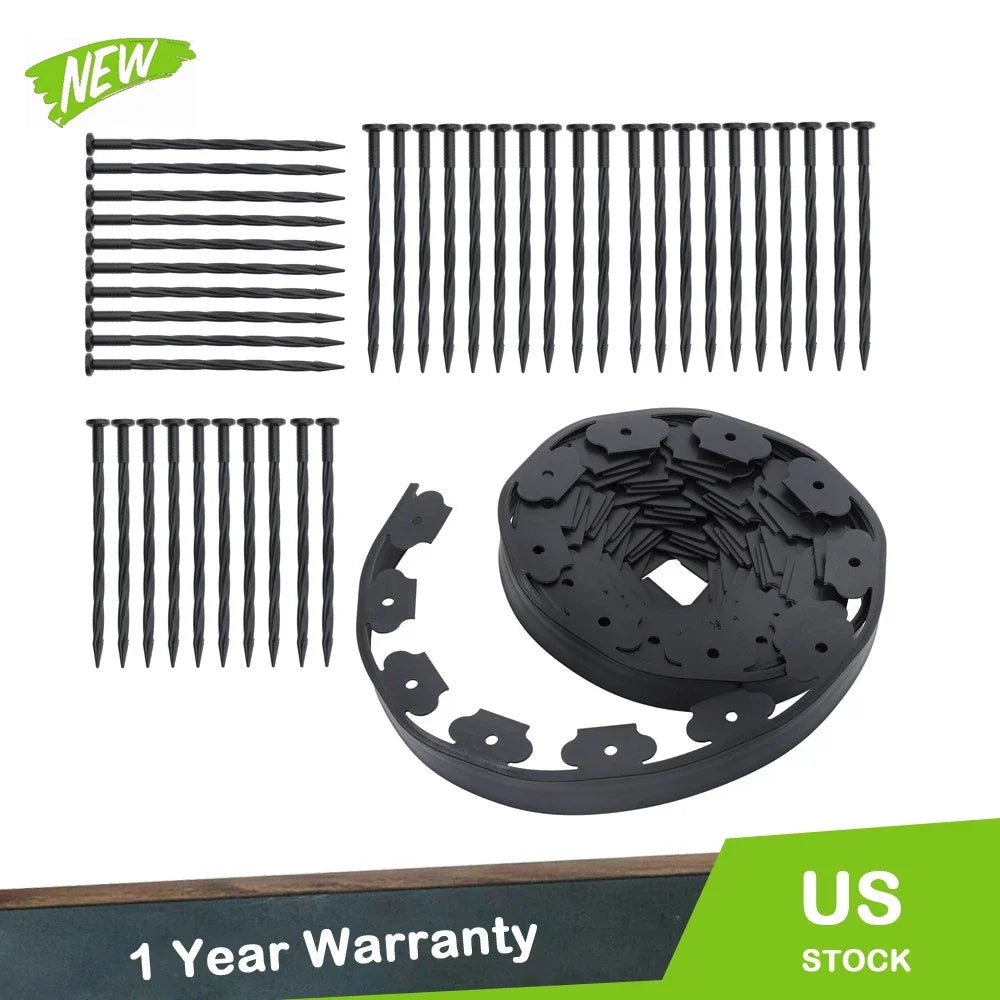 Lawn Border Edging Kit for Garden (40FT, 40 Anchoring Spikes)