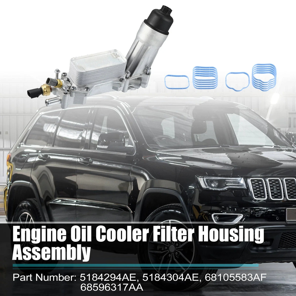 Aluminum Engine Oil Cooler Filter Housing for Dodge Ram Jeep (2002–2023) 5184294AE