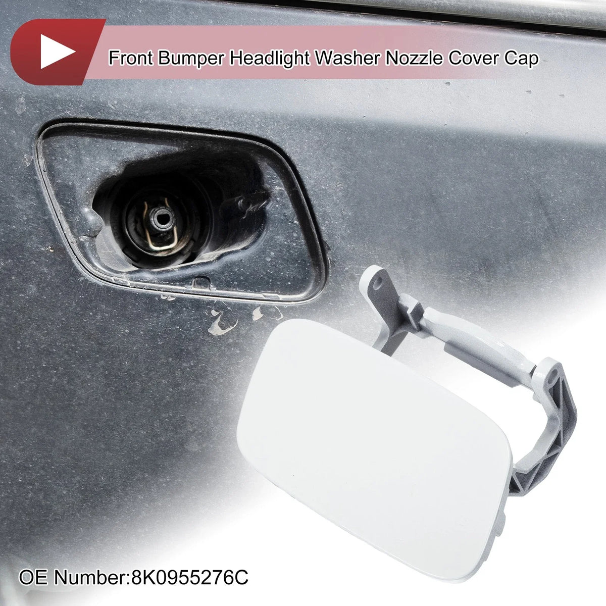 Washer Nozzle Cover Cap for Audi A4 A4 Quattro (2013) - White