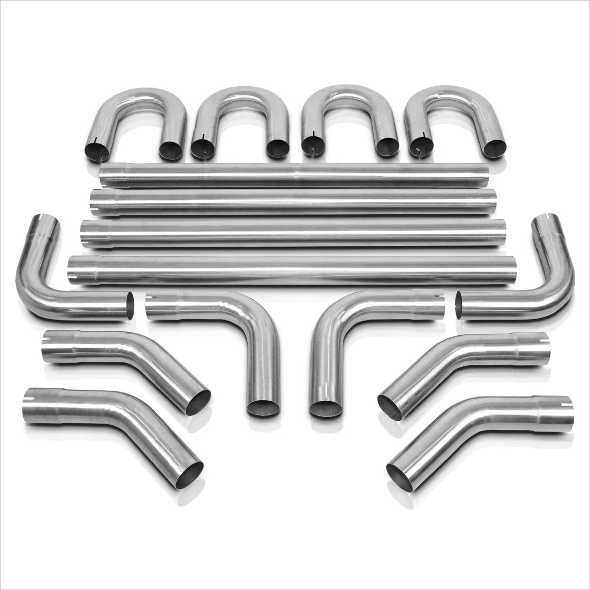 16-Pc Exhaust Pipe Kit for 2.0" OD (Straight, 45°, 90°, U-Bend)