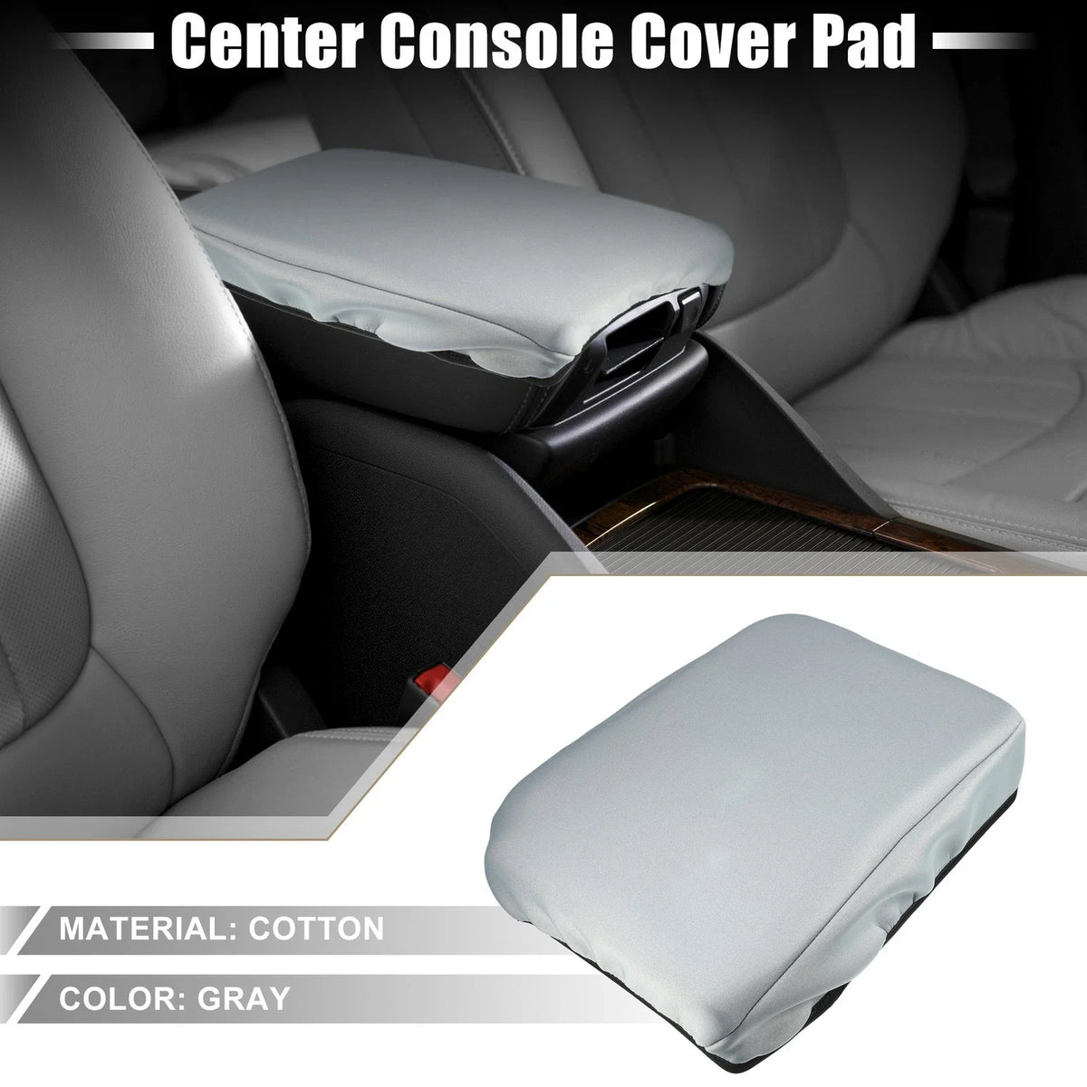 Center Console Cover Armrest Protector for Volkswagen Atlas (2018–2023) Gray