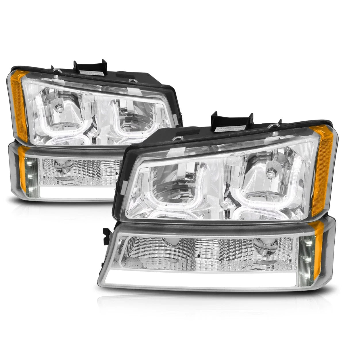 LED DRL Bar J-Halo Headlights for Chevy Silverado/Avalanche (2003–2006)