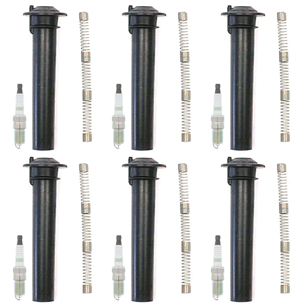 NGK 6 G-Power Platinum Spark Plugs & Denso Coil Boots Kit for Ford Taurus (1996–1999)