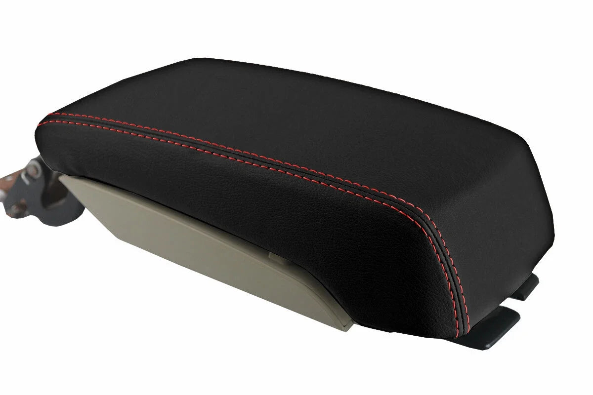 Console Lid Pull Over Cover for Subaru Legacy (2010–2014) Red Stitch