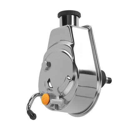 Power Steering Pump (Chrome, Saginaw 5/8" Keyed Shaft) for Chevy