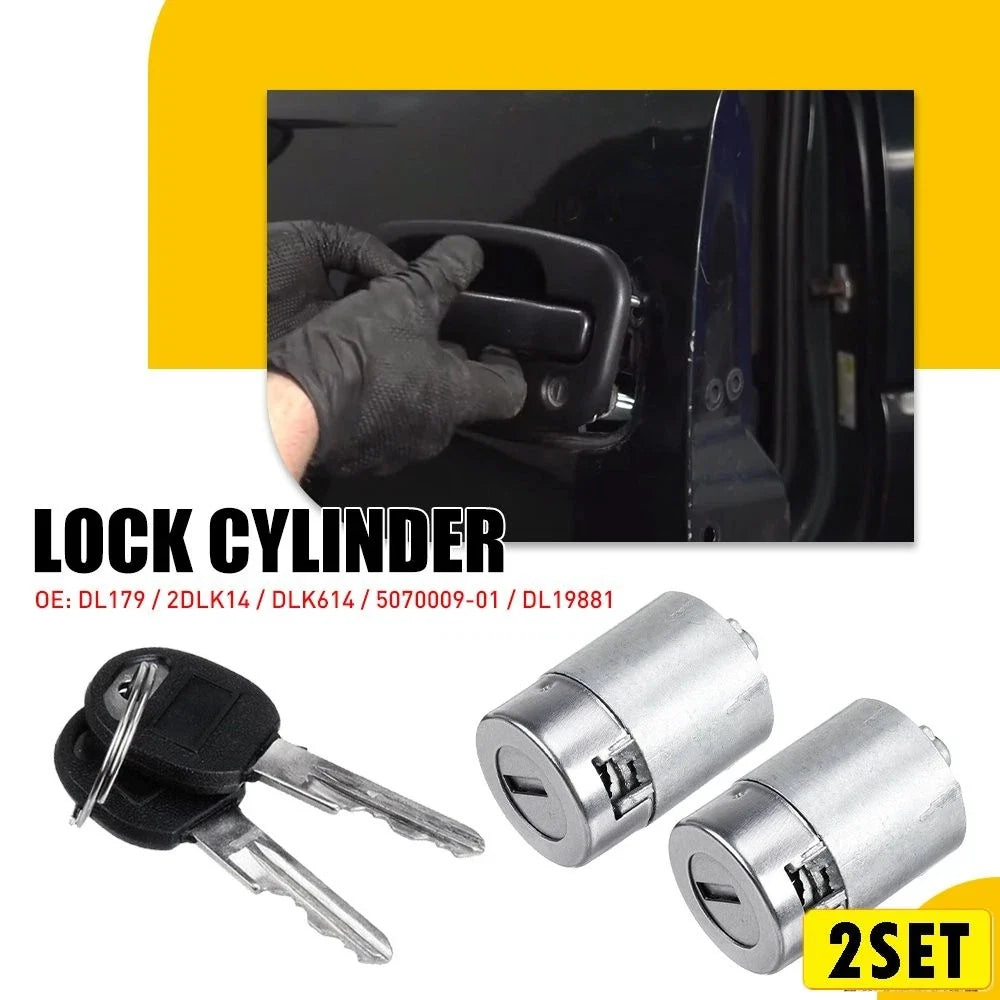 Door Lock Cylinder Kit with Keys - Set of 2 for GMC Chevy C1500 K1500