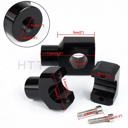 Black 1" Handlebar Risers for Harley Davidson Softail, Sportster