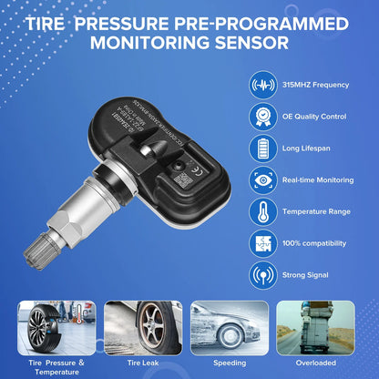 Tire Pressure Monitoring Sensor Set (4X) for Mazda Tribute 2009-2011