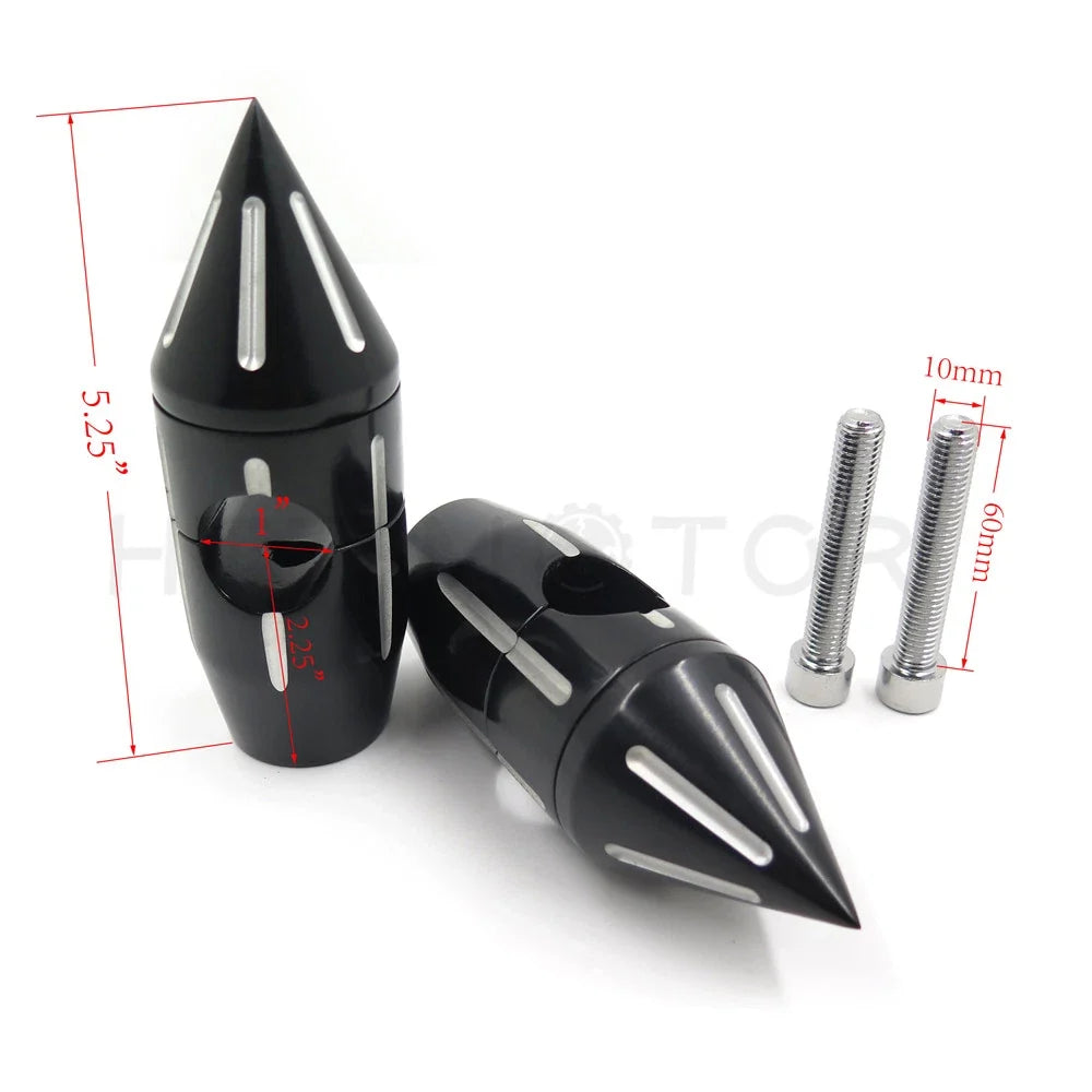 Handlebar Risers 2 1/4" Black Spike for Harley Sportster Dyna Softail