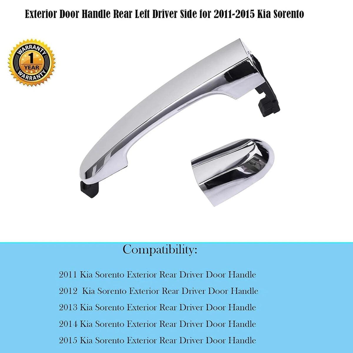 Exterior Door Handle for Kia Sorento (2011–2015) - Left Driver Side