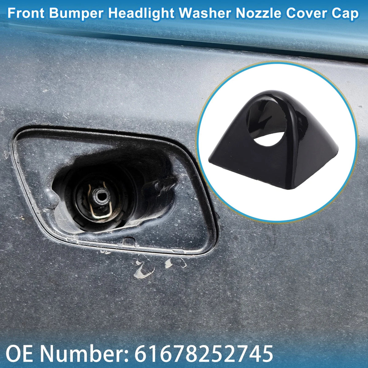 Washer Nozzle Cover Cap No. 61678252745 for BMW X5 (2000–2003) Black