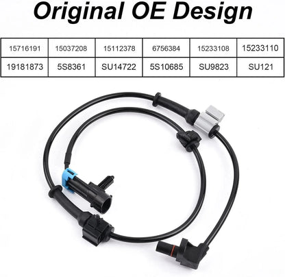 ABS Sensor Cable Harness - 2 Piece Set for GMC Chevrolet