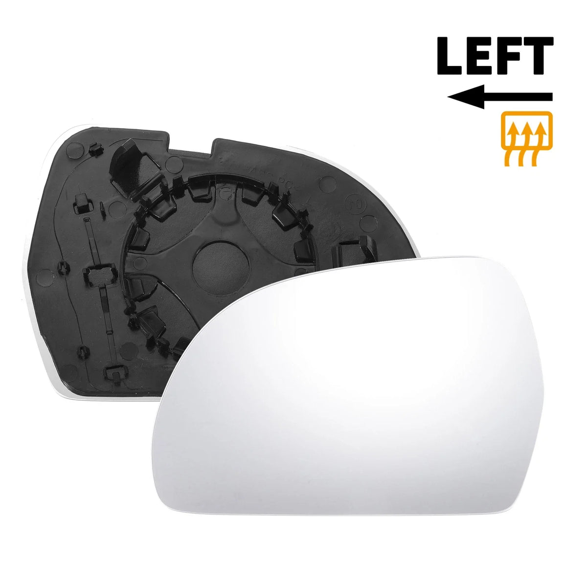 Left Side Heated White Mirror Glass for Audi Q3 (2011–2018)