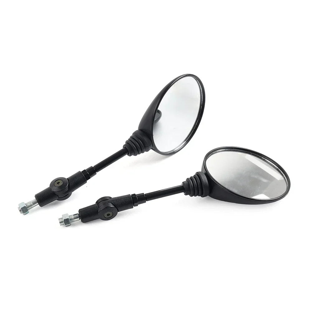 Motorcycle 10mm Antifall Folding Round Rearview Mirror for 7/8" Handlebar