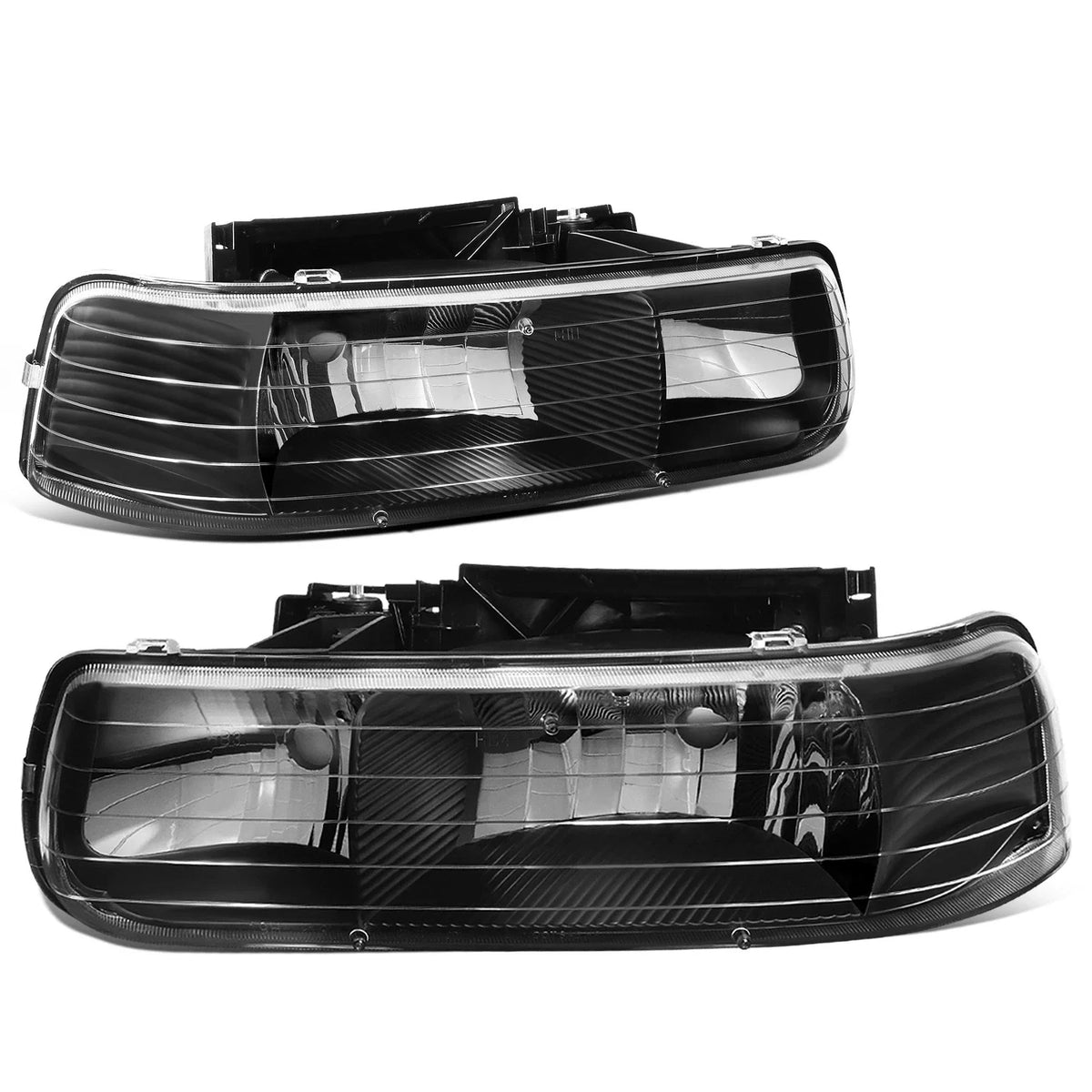 Headlight and Tail Light Set for Silverado (1999–2002) - Black Crystal, Chrome, LED