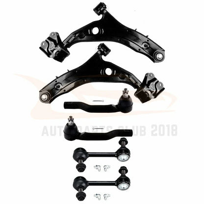 6-Piece Set of Front Lower Control Arms and Tie Rods for Ford Edge 07-14