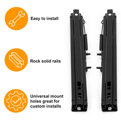 Dual Seat Slider Base Mount Rail Bracket Assembly - Universal Racing Pair