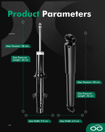 4-Piece Shock Strut Assembly for Mazda 6 (2003–2008)