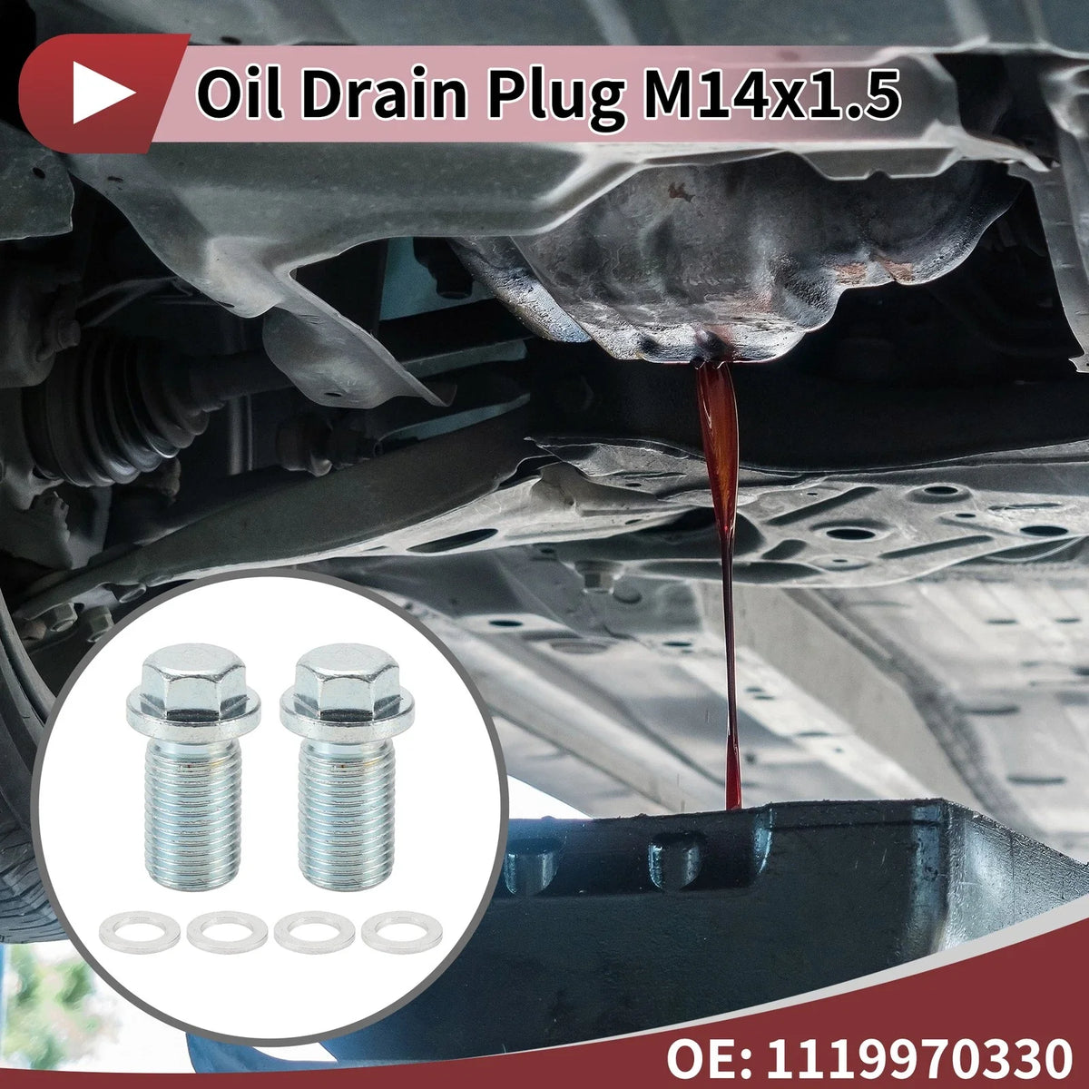 Set of 1 Oil Drain Plug for Mercedes-Benz Sprinter 2500 3500 (2010–2021) No. 1119970330