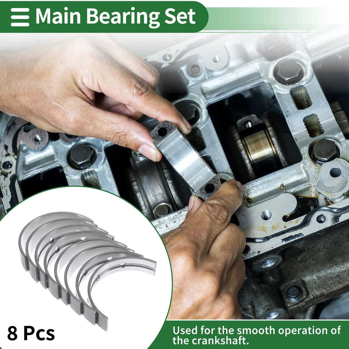 Main Bearing Set No. 1170131080 for Toyota Tundra (2005–2014)