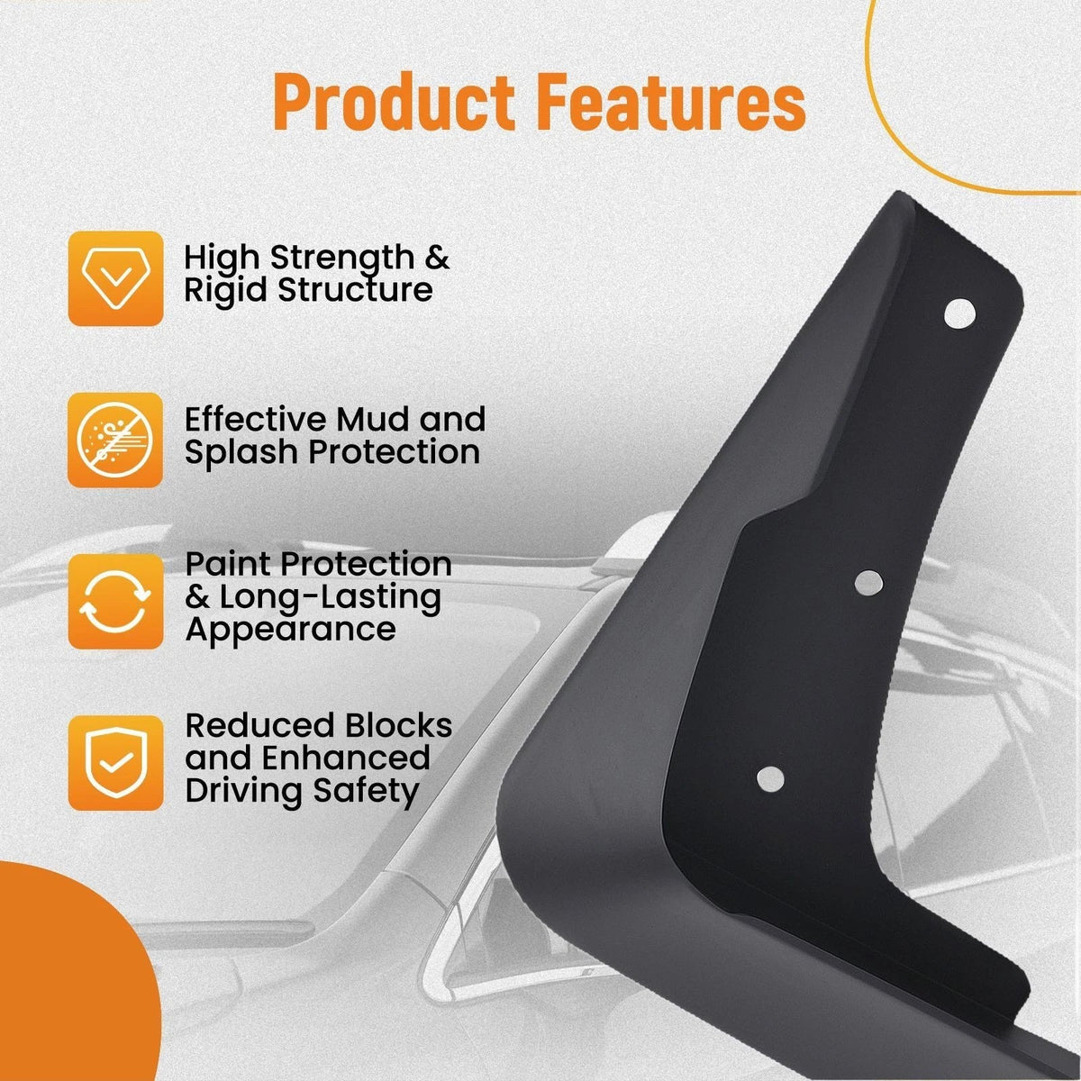 Mud Guards Set for Mitsubishi Lancer DE ES (2008–2017) Black