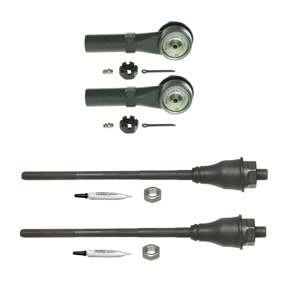 Set of 2 Inner & 2 Outer Steering Tie Rod Ends for Chevrolet GMC Hummer