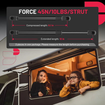 12 inch Gas Struts ML1510 for Camper Shell Truck Pickup Tool Box
