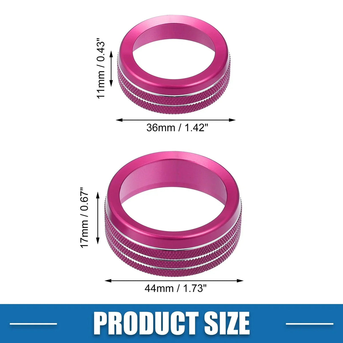3 Pink AC Radio Switch Knob Cover Decals for 2014-2020 Durango