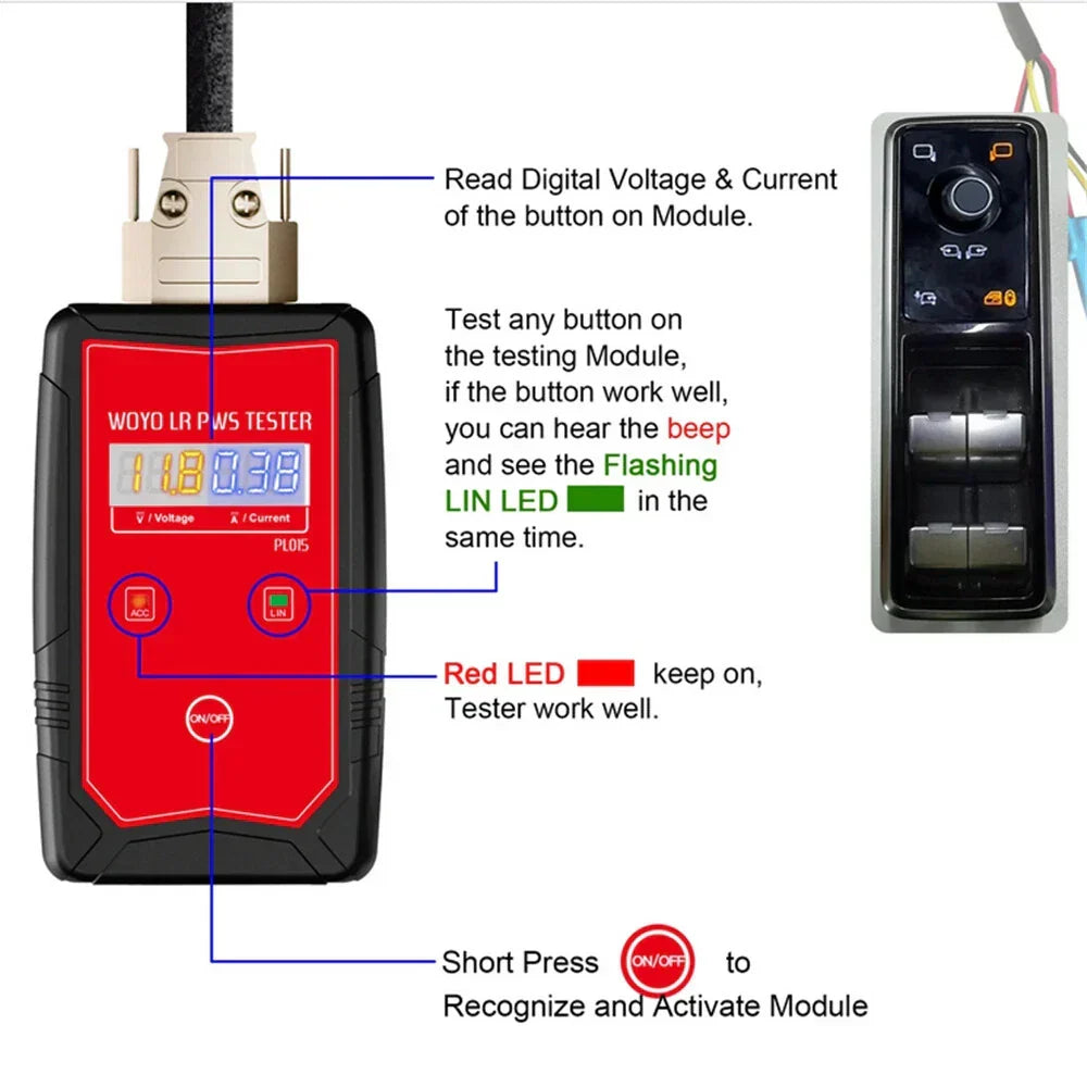 Tester Tool for Power Window Control Switch - Land Rover 2005-2013