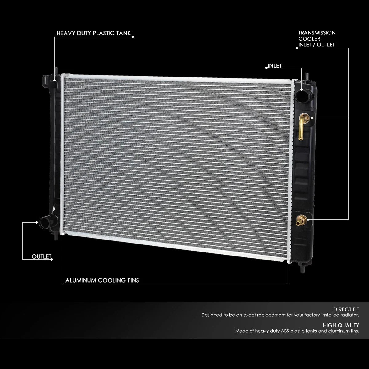 Full Aluminum Core Radiator for Nissan Murano/Quest (2009–2016) DPI 13039