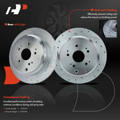 Drilled Rear Brake Rotors for Honda Odyssey 2002-2004