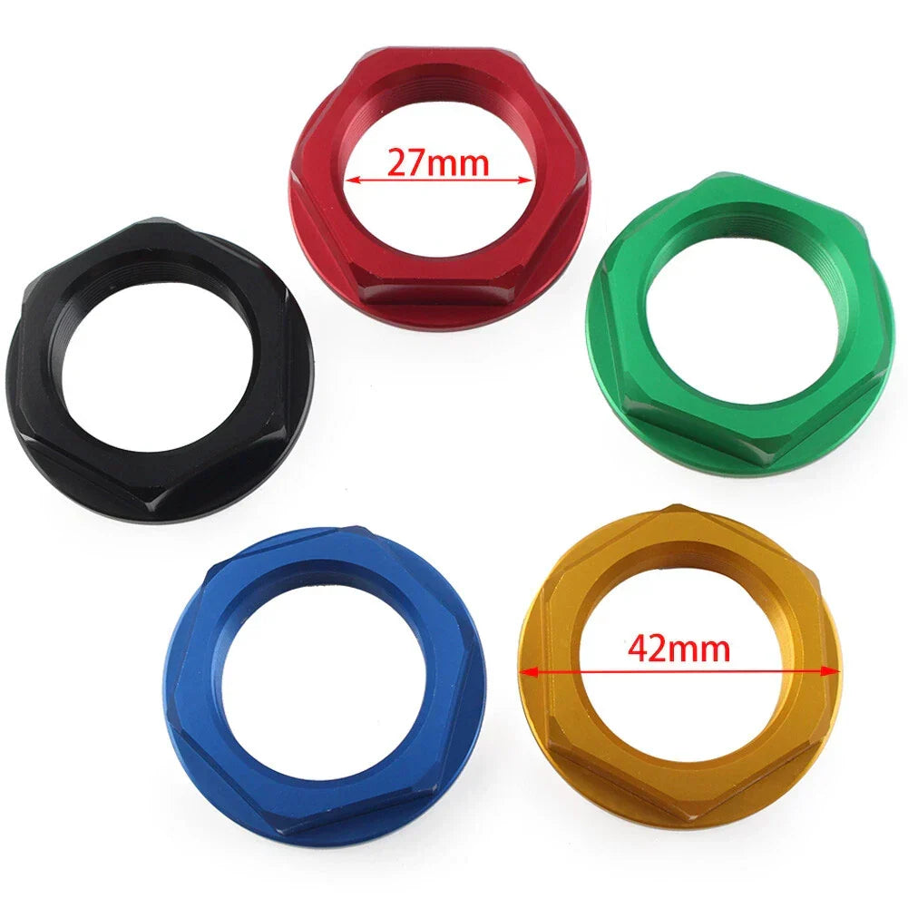 Motorcycle Triple Tree Stem Yoke Center Hole Nut - 36mm Black