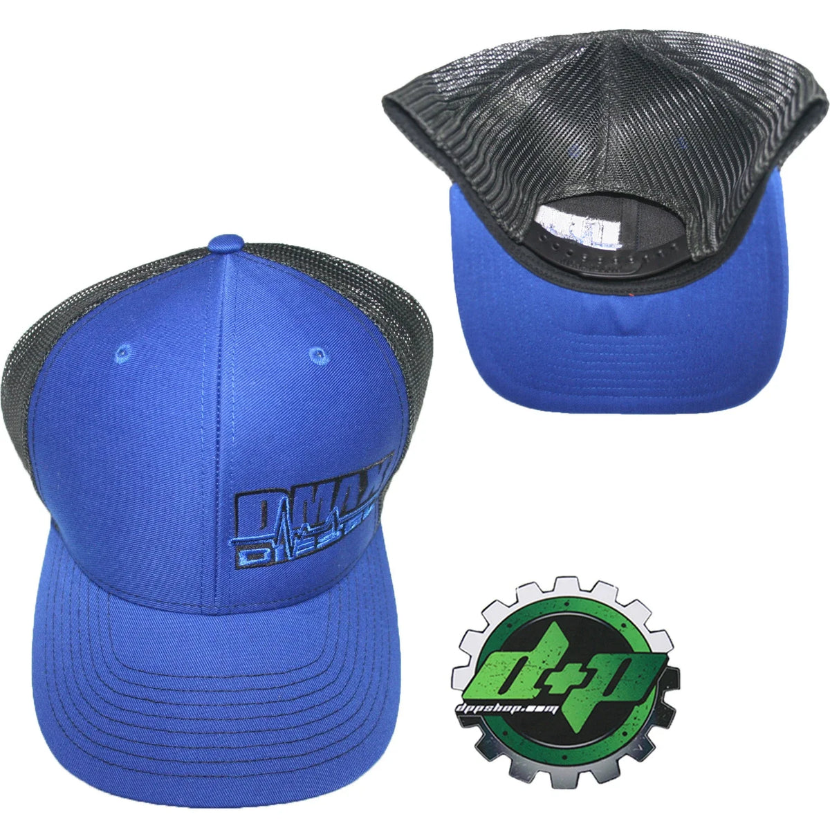 Duramax Diesel Trucker Hat Blue Black Mesh Snapback Cap