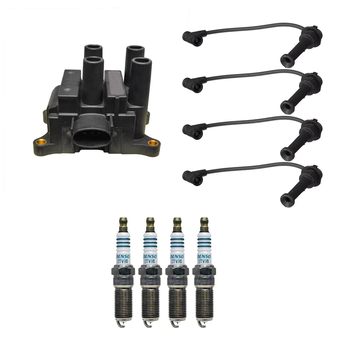 Denso Ignition Coil & Wire Set for 2.0L L4 (Iridium Power Spark Plug Kit)