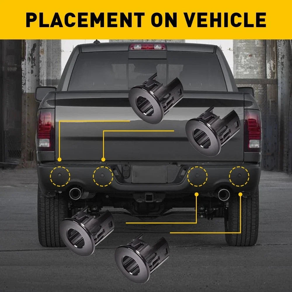 Set of 4 Parking Assist Sensor Outer Bezels for Dodge Ram 1500 (2014–2018)