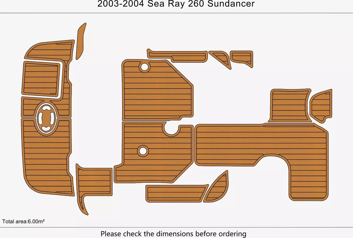 EVA Foam Teak Deck Floor for Sea Ray 260 Sundancer (2003)